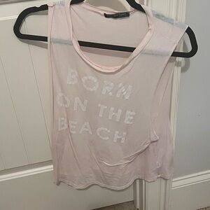 Pink Graphic Crop Muscle Tee